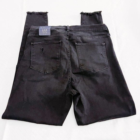 Gap Denim High Rise Favorite Jegging Black Denim Jeans SZ18 34T - Picture 3 of 5